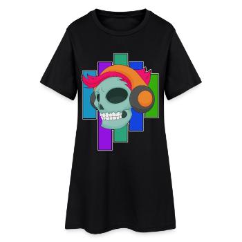 Musique casque Skull - Robe T-shirt Femme - noir - Devant
