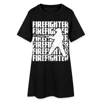 Funny Firefighter - Women’s T-Shirt Dress - black - Front