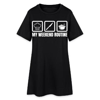 Week-end de cuisine - Robe T-shirt Femme - noir - Devant
