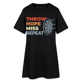 Throw Hope Miss Repeat - Frauen T-Shirt-Kleid - Schwarz - Vorne