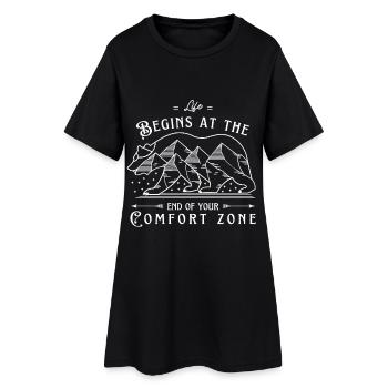 Zone de confort de la citation motivationnelle - Robe T-shirt Femme - noir - Devant