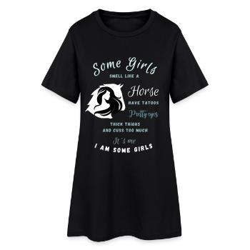 Humorous horse Instagram post - Women’s T-Shirt Dress - black - Front
