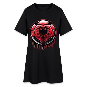 Albanien EM 2024: Stolzes Fußball-Design für Fans - Frauen T-Shirt-Kleid - Schwarz - Vorne