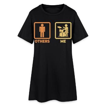Figurine bâton de batteur - Robe T-shirt Femme - noir - Devant