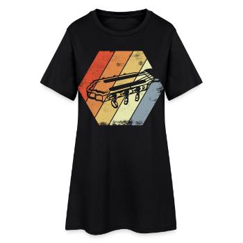 Tête de Guitare Vintage - Robe T-shirt Femme - noir - Devant