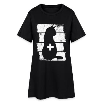 Vétérinaire chat - Robe T-shirt Femme - noir - Devant