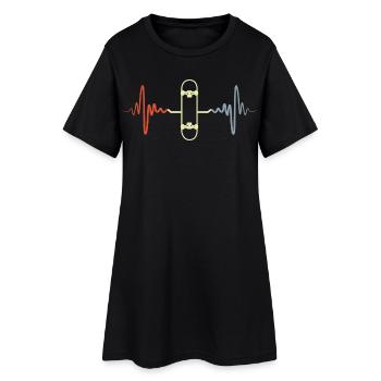 Vintage Skateboard ECG - Robe T-shirt Femme - noir - Devant