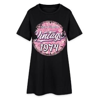 Vintage 1974 Rose Design Rétro - Robe T-shirt Femme - noir - Devant