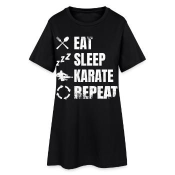 Manger Sommeil Karaté Répéter - Robe T-shirt Femme - noir - Devant