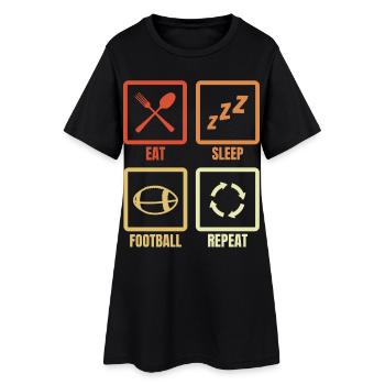 Manger Dormir Football Répéter - Robe T-shirt Femme - noir - Devant