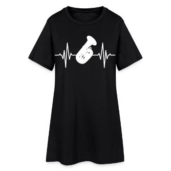 Battement de cœur du joueur de tuba - Robe T-shirt Femme - noir - Devant