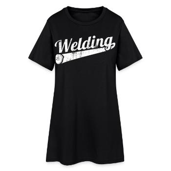 Soudeur drôle - Robe T-shirt Femme - noir - Devant