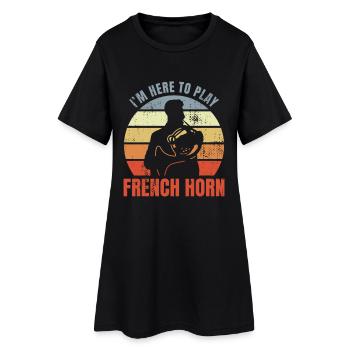Blague drôle sur le joueur de cor français - Robe T-shirt Femme - noir - Devant