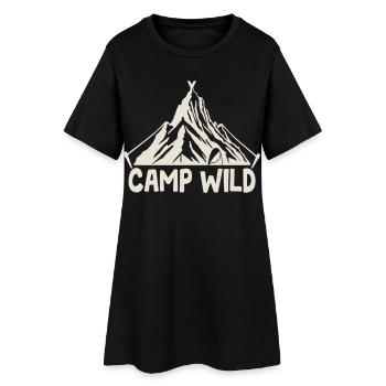 Camp Wild - Mountain Tent [White] - Women’s T-Shirt Dress - black - Front
