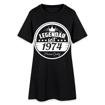 Legendär seit 1974 - Frauen T-Shirt-Kleid - Schwarz - Vorne
