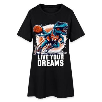 Cadeau de basket-ball T-Rex Dinosaur Dreams - Robe T-shirt Femme - noir - Devant