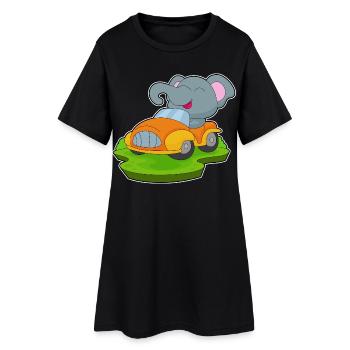 Elephant Car - Women’s T-Shirt Dress - black - Front