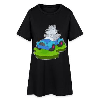Voiture de loup - Robe T-shirt Femme - noir - Devant