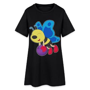 Papillon Bowling Boule de bowling - Robe T-shirt Femme - noir - Devant