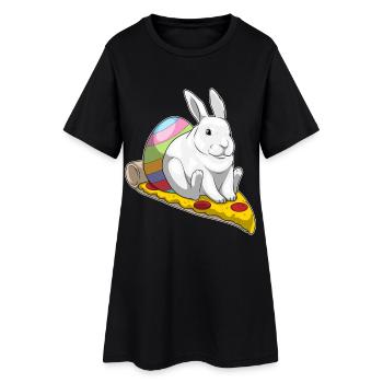 Pizza de Pâques Bunny - Robe T-shirt Femme - noir - Devant