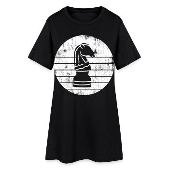 Schach Springer Skizze - Frauen T-Shirt-Kleid - Schwarz - Vorne