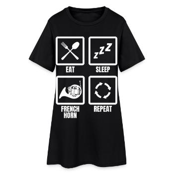 Eat Sleep French Horn Repeat - Women’s T-Shirt Dress - black - Front