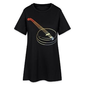 Dessin de Banjo Vintage - Robe T-shirt Femme - noir - Devant