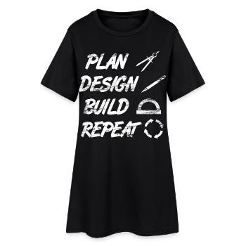 Routine de l’architecte - Robe T-shirt Femme - noir - Devant