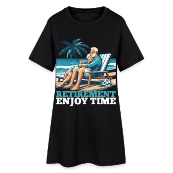 Retraite Retraite Temps Profiter Cadeau - Robe T-shirt Femme - noir - Devant