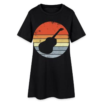 Guitare Dessin Vintage Look - Robe T-shirt Femme - noir - Devant