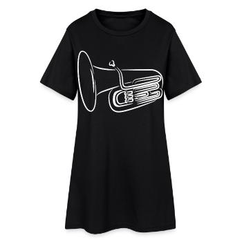 Croquis de tuba - Robe T-shirt Femme - noir - Devant