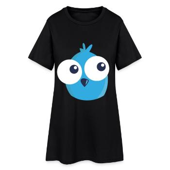 all tonight Eule - Frauen T-Shirt-Kleid - Schwarz - Vorne