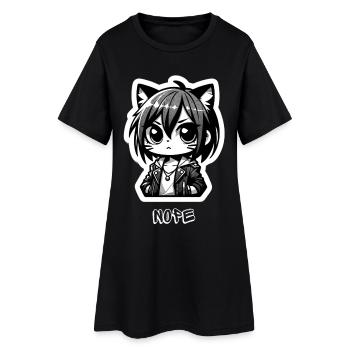 Manga Nope - Robe T-shirt Femme - noir - Devant