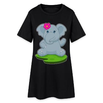 Fleur d’éléphant - Robe T-shirt Femme - noir - Devant