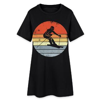 Skieuse Fille - Robe T-shirt Femme - noir - Devant