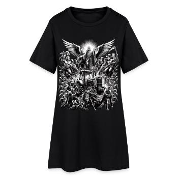 Démonstration du tracteur de protestation paysan céleste - Robe T-shirt Femme - noir - Devant