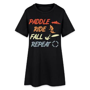 Paddle Surf Répétition - Robe T-shirt Femme - noir - Devant