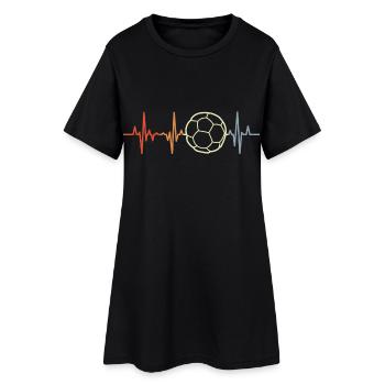 Palpitations de coeur de handball vintage - Robe T-shirt Femme - noir - Devant