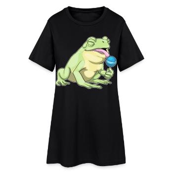 Sucette grenouille - Robe T-shirt Femme - noir - Devant