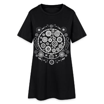 Minimaist bike patterns - Cyclist Gift Idea - Frauen T-Shirt-Kleid - Schwarz - Vorne