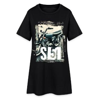 Enduro S51 Classic Motorcycle - Women’s T-Shirt Dress - black - Front