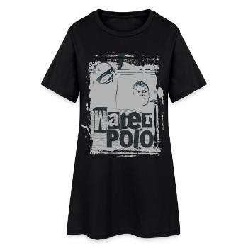 Water-polo minimaliste - Robe T-shirt Femme - noir - Devant