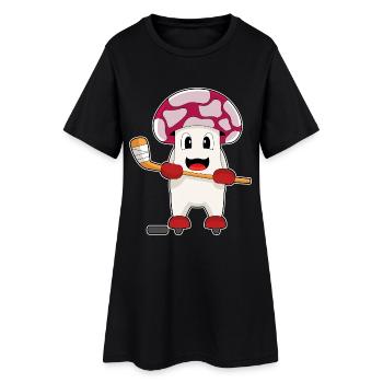 Champignon Hockey sur glace Bâton de hockey sur glace - Robe T-shirt Femme - noir - Devant