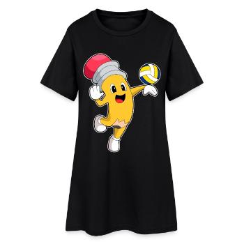 Bleistift Volleyballspieler Volleyball - Frauen T-Shirt-Kleid - Schwarz - Vorne