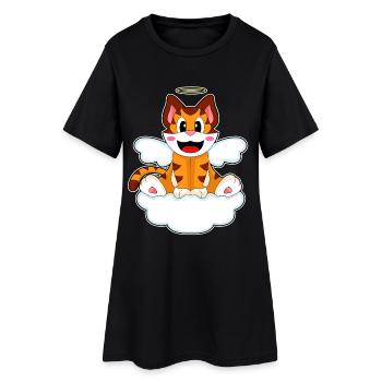 Tiger Engelsflügel - Frauen T-Shirt-Kleid - Schwarz - Vorne