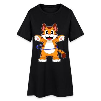 Tiger Fitness Hoop Workout Gymnastics - Women’s T-Shirt Dress - black - Front