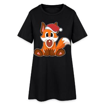 Viande de Noël de renard - Robe T-shirt Femme - noir - Devant