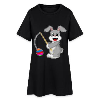 Pêche de Pâques au lapin - Robe T-shirt Femme - noir - Devant