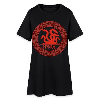 Rotes Hydra-Symbol - Frauen T-Shirt-Kleid - Schwarz - Vorne