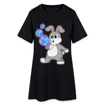 Bulles de savon lapin - Robe T-shirt Femme - noir - Devant
